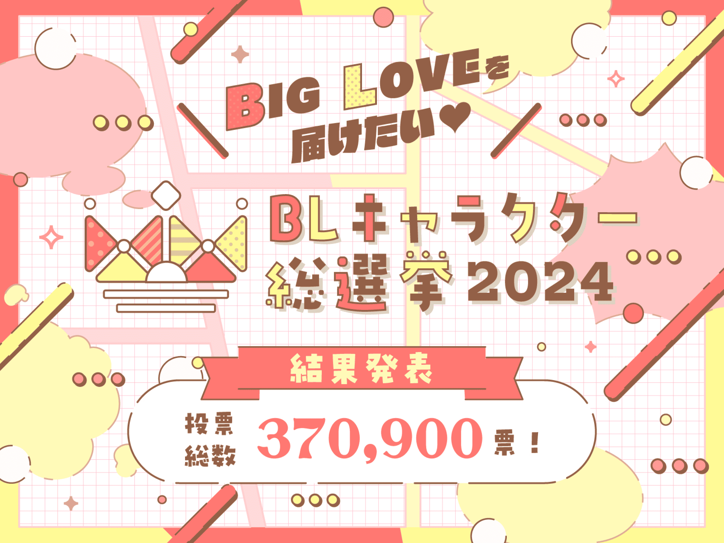 BLキャラクター総選挙2024 結果発表投票総数370,900票！